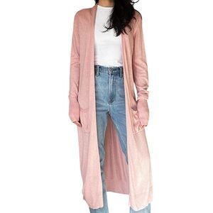 Ricki’s Women’s Pink Duster Long Sweater with Buttons- Size XS